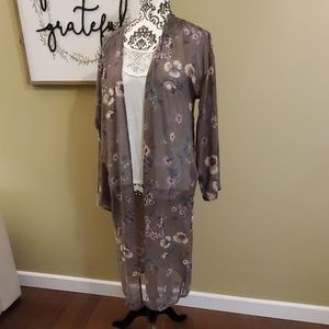 Long sheer kimono